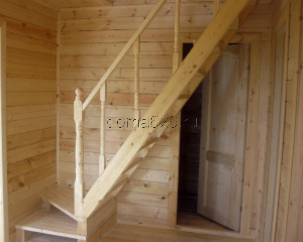 Строительство дома из бруса в д.Сельково - лестница